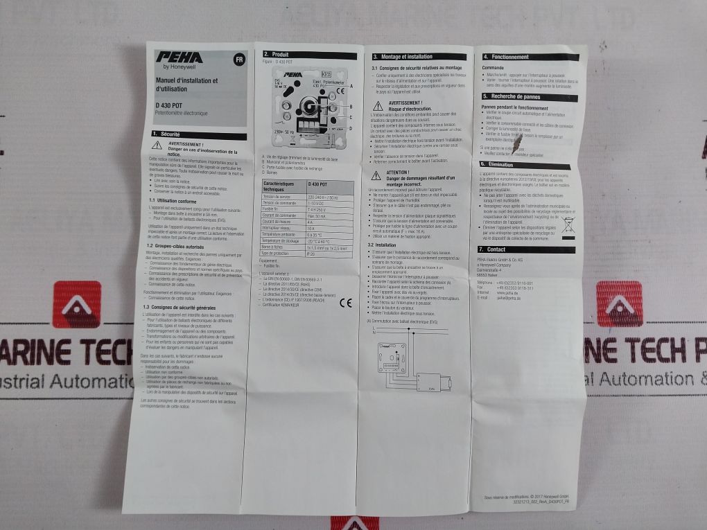 Peha D 430 Pot O.A. Dimmer-1-10V Electronic Potentiometer
