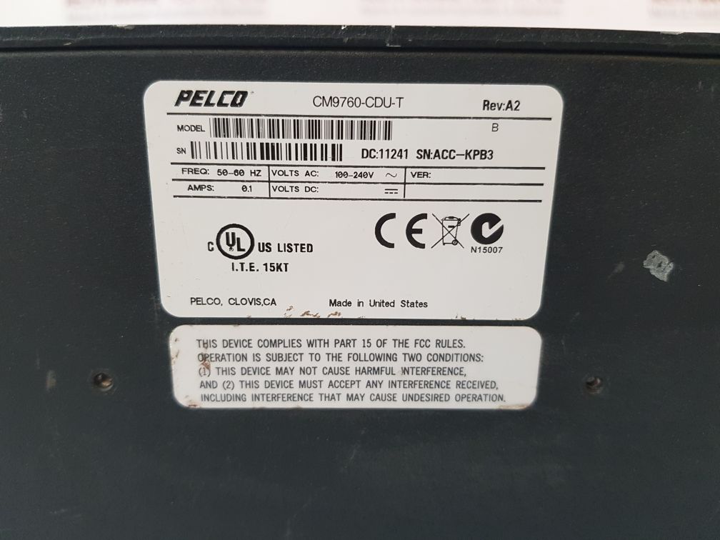 Code Distribution Unit Pelco Cm9760-cdu-t Code Distribution Unit – Aeliya Marine Tech
