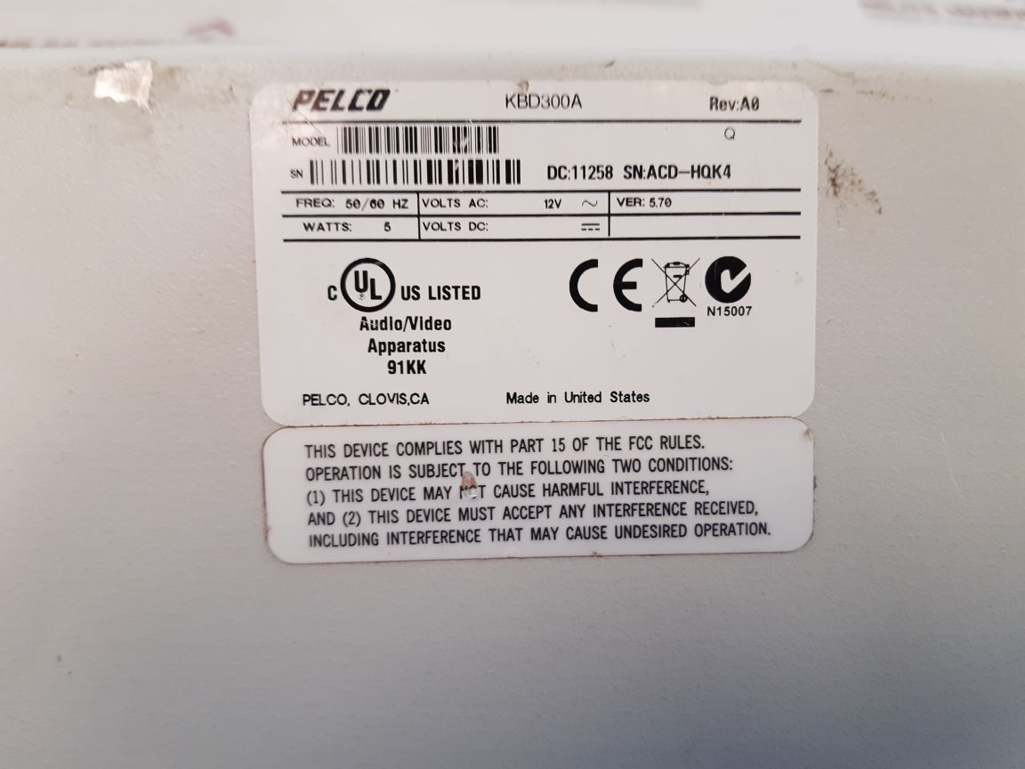 Pelco Kbd300A Rev.A0 Ptz Keyboard & Joystick Controller Ver 5.70
