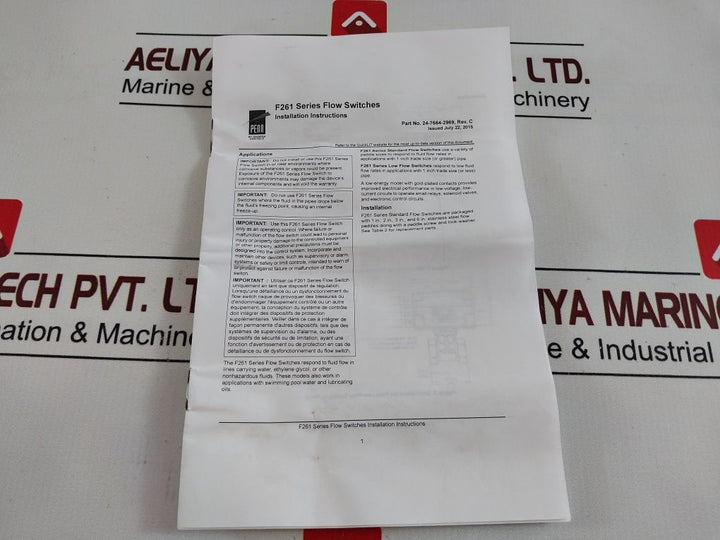 Penn F261Kah-v01 Liquid Flow Switch