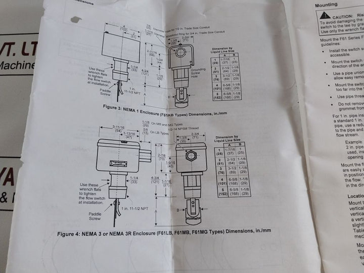 Penn/Johnson Controls F61Kb-11C Flow Control Switch