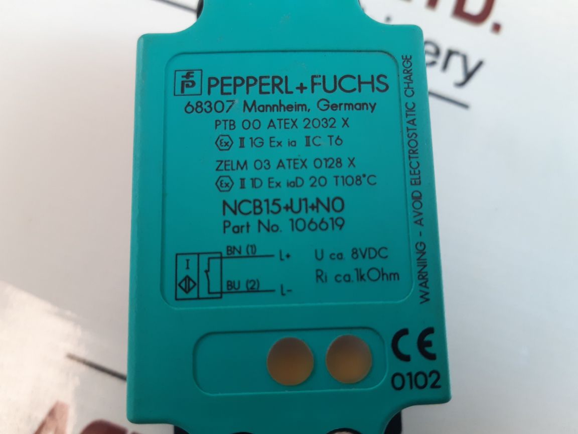 Pepperl+fuchs 106619 inductive sensor ncb15+u1+no