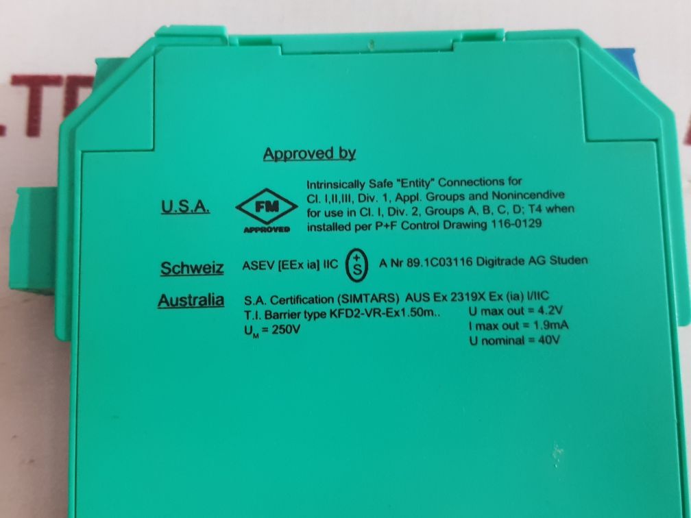 Pepperl+Fuchs K-system Kfd2-vr-ex1.50M.L 71952 Dc Isolation Module