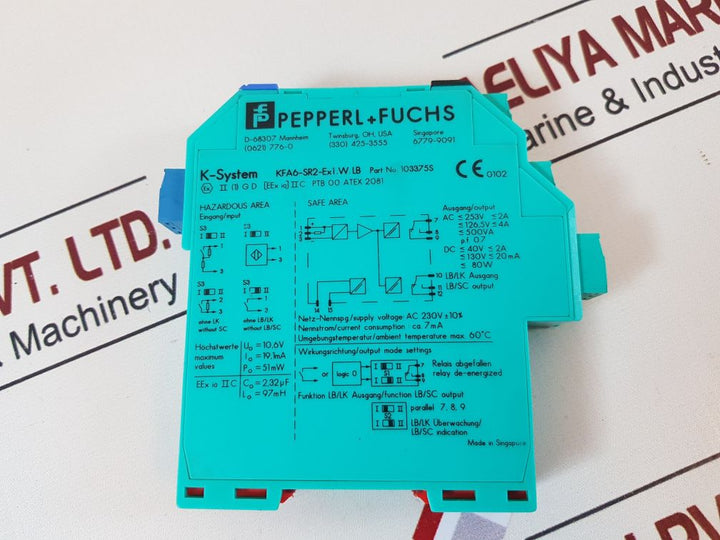 Pepperl+Fuchs K-system Kfa6-sr2-ex1.W.Lb Switch Amplifier 103375S