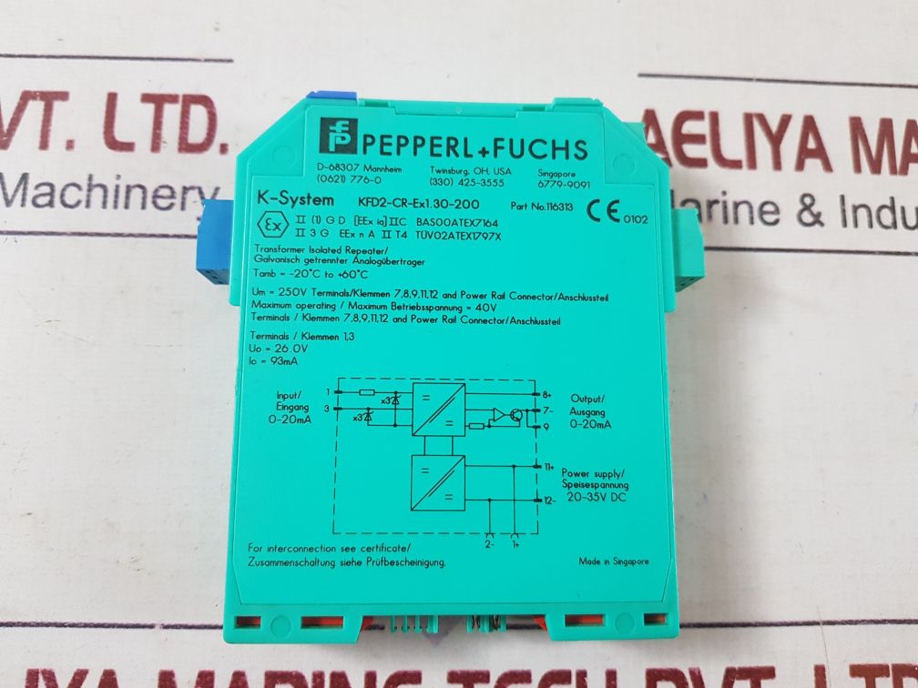 Pepperl+fuchs kfd2-cr-ex1.30-200 safe barrier