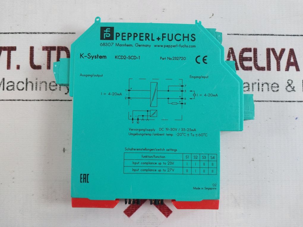 Pepperl+Fuchs Kcd2-scd-1 Safety Barrier 232720