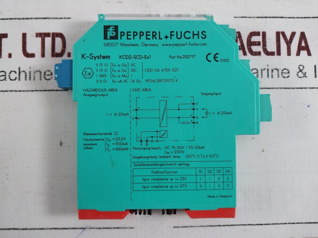 Pepperl+Fuchs Kcd2-scd-ex1 Switching Amplifier 232717 