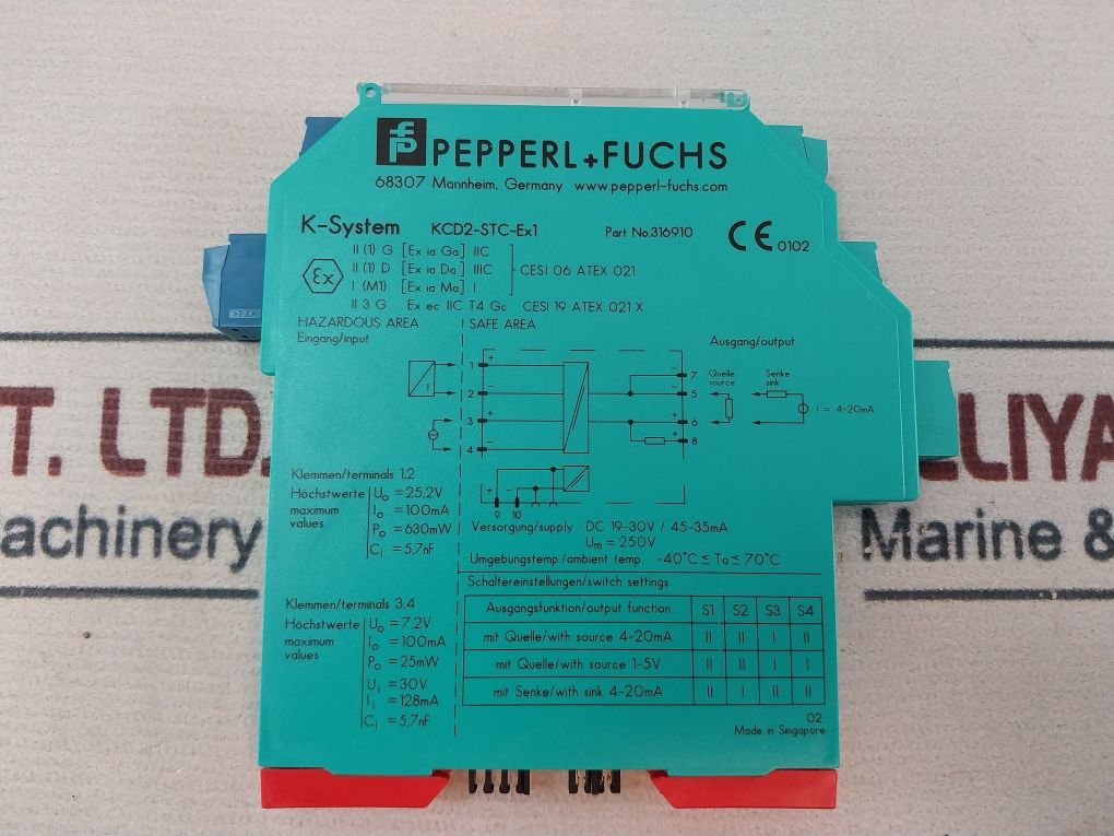 Pepperl+Fuchs K-system Safety Barrier Kcd2-stc-ex1, 316910