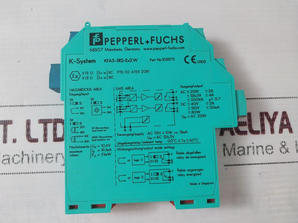 Pepperl+Fuchs Kfa5-sr2-ex2.W Switch Amplifier 103370
