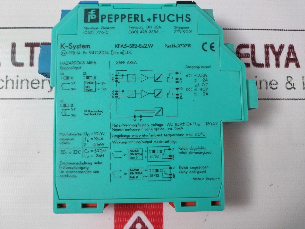 Pepperl+Fuchs Kfa5-sr2-ex2.W K-system Safety Barrier Switch Amplifier