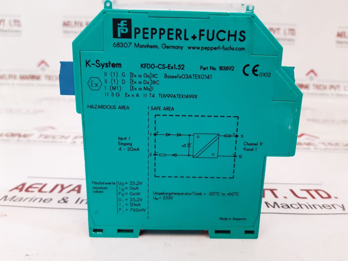Pepperl+fuchs k-system kfd0-cs-ex1.52 isolated barrier