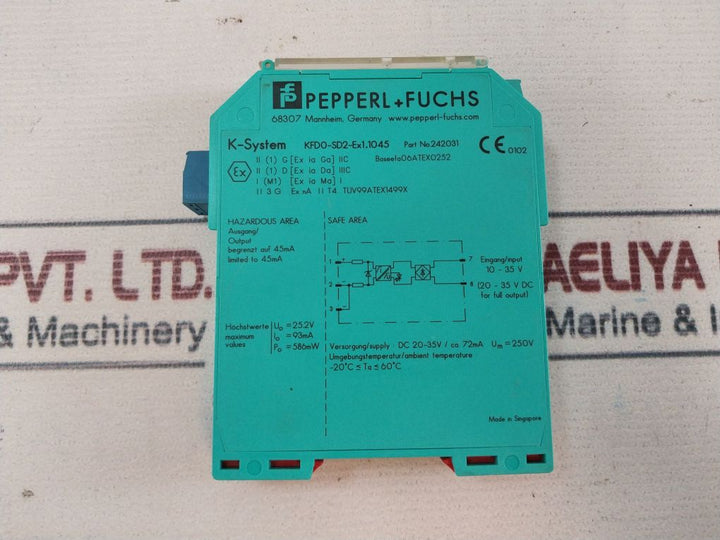 Pepperl+Fuchs Kfd0-sd2-ex1.1045 Solenoid Driver 242031