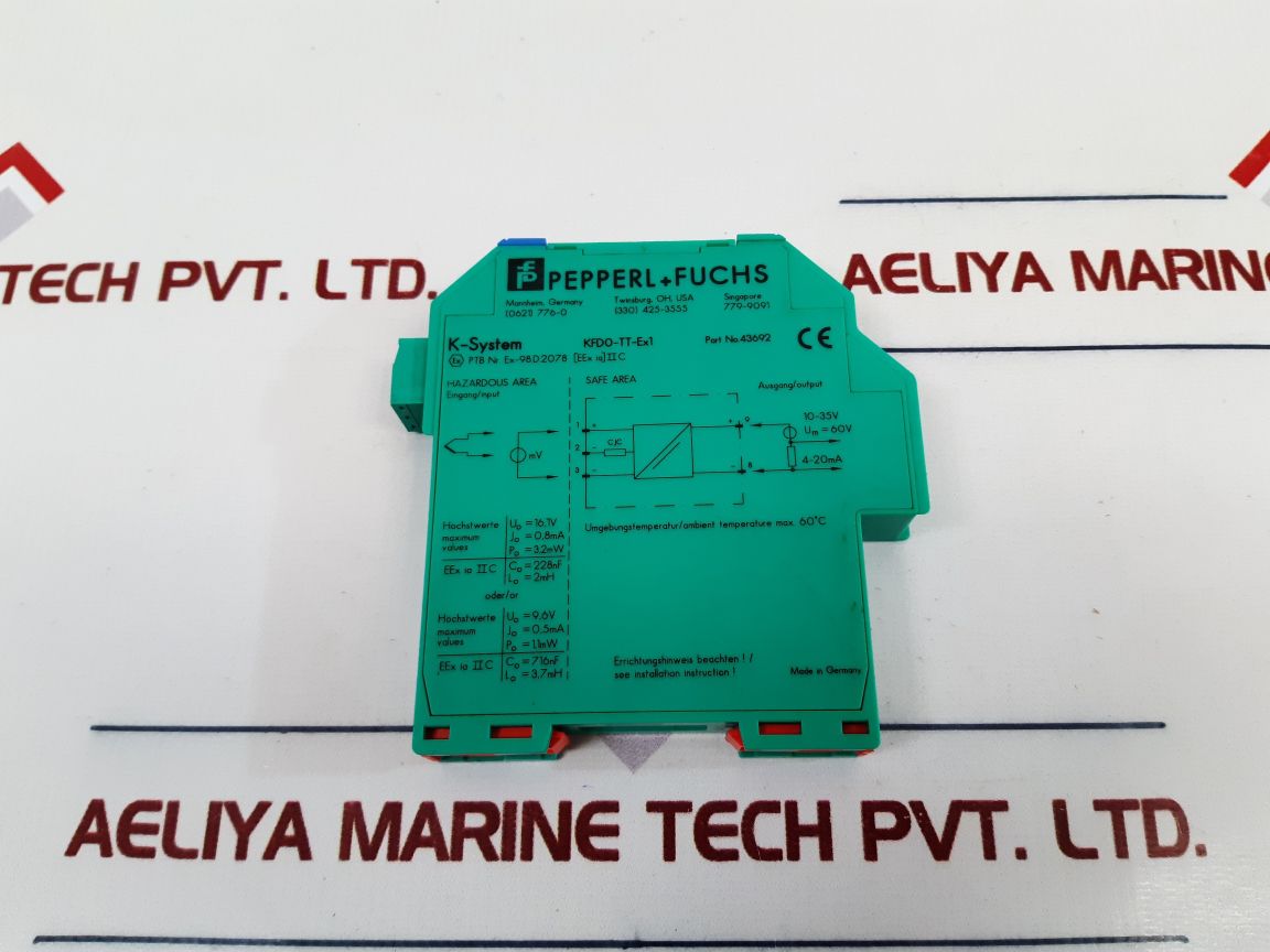 Pepperl+Fuchs K-system Kfd0-tt-ex1 Thermocouple Converter 43692