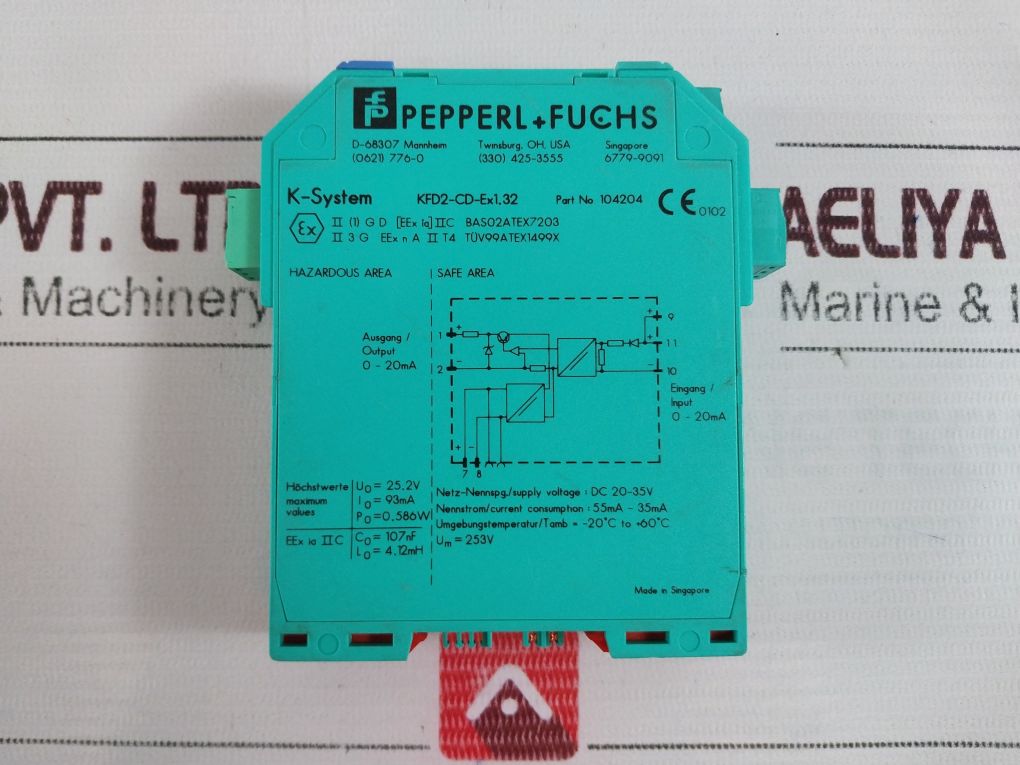 Pepperl+Fuchs Kfd2-cd-ex1.32 Transformer Isolated Driver 0-20Ma 104204