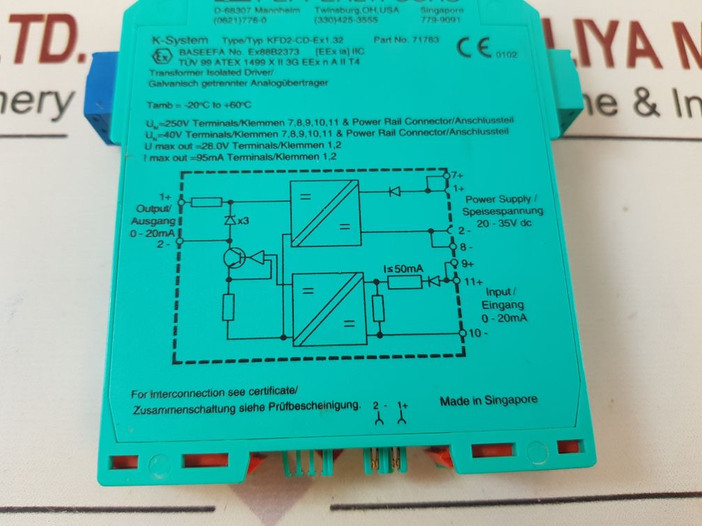 Pepperl+Fuchs Kfd2-cd-ex1.32 Transformer Isolated Driver 71763