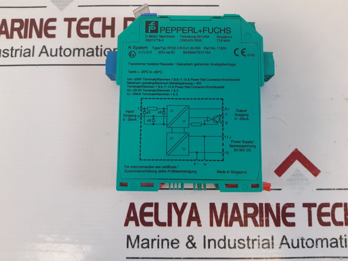 Pepperl+Fuchs Kfd2-cr-ex1.20-200 Transformer Isolated Repeater 