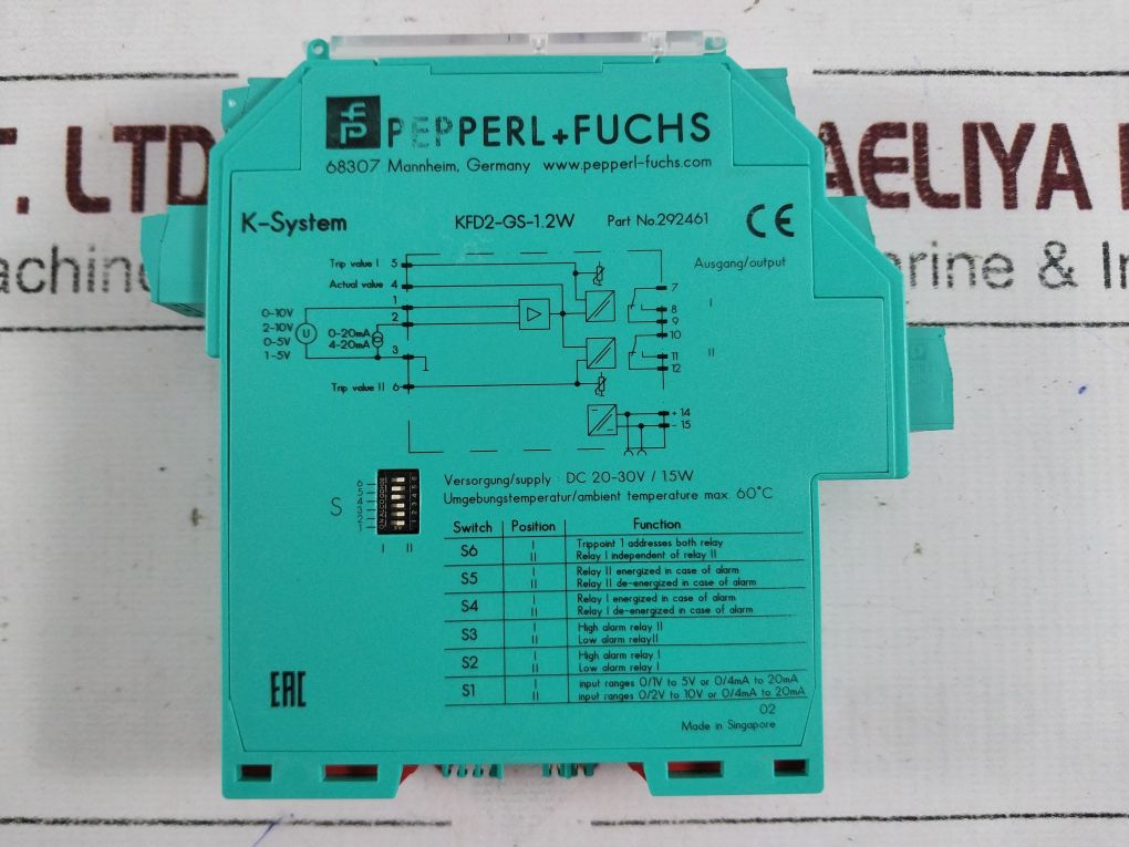 Pepperl+Fuchs Kfd2-gs-1.2W 1-channel Signal Conditioner 292461 