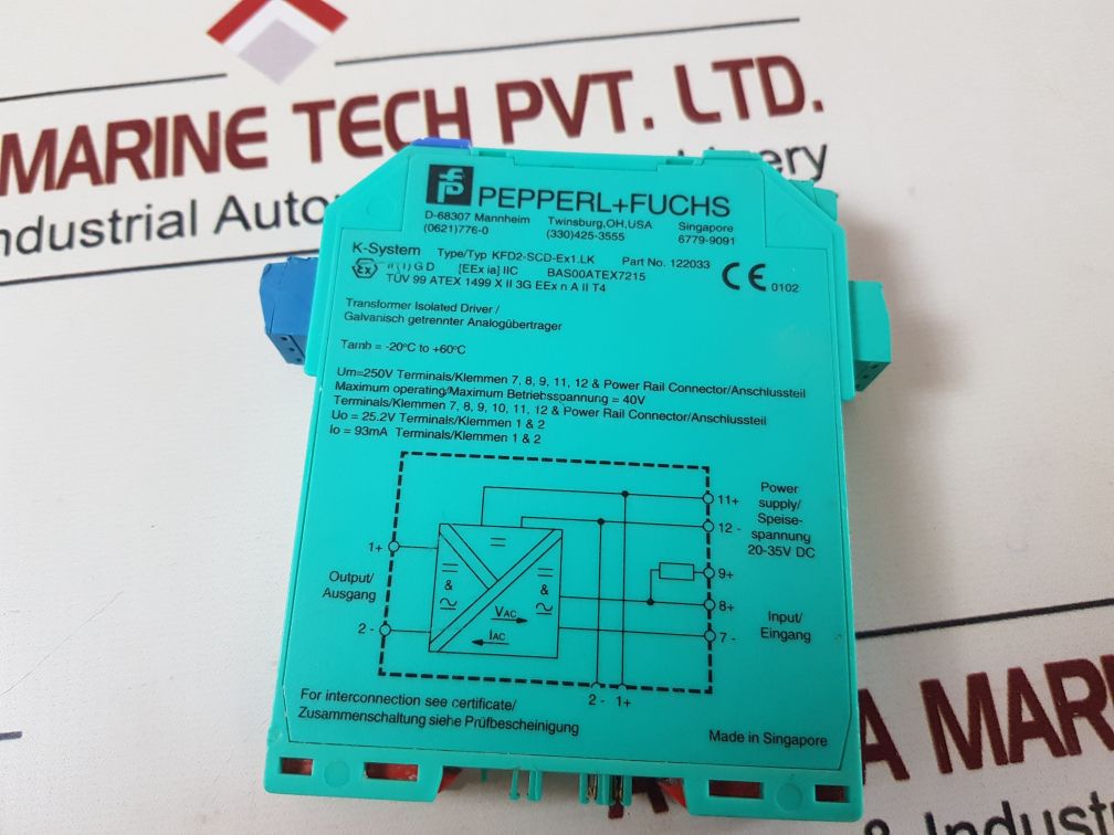 Pepperl+Fuchs Kfd2-scd-ex1.Lk Transformer Isolated Driver 122033
