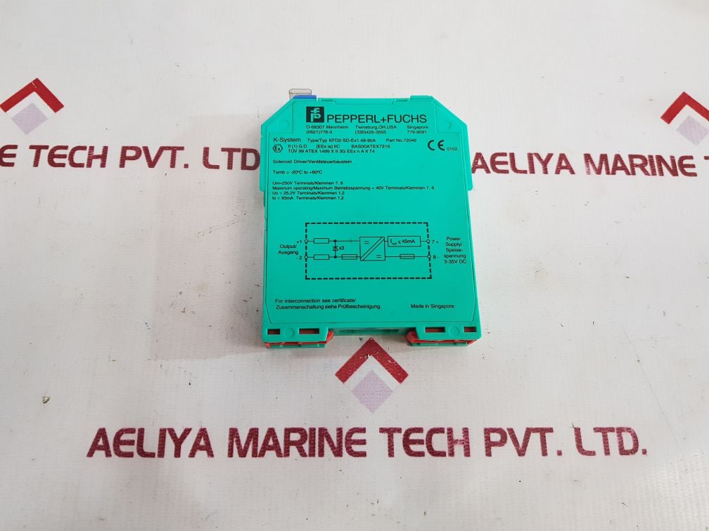 Pepperl+Fuchs K-system Kfd2-sd-ex1.48-90A Solenoid Driver 72046