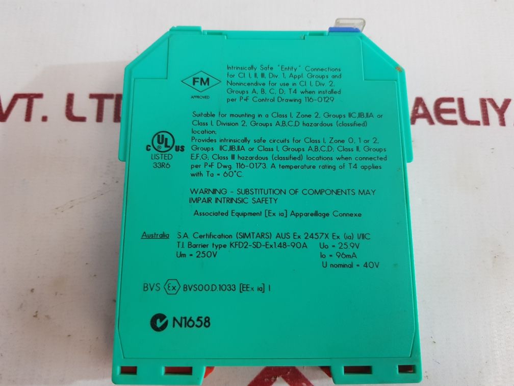 Pepperl+Fuchs K-system Kfd2-sd-ex1.48-90A Solenoid Driver 72046