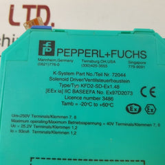 Pepperl+Fuchs Kfd2-sd-ex1.48 Solenoid Driver 72044