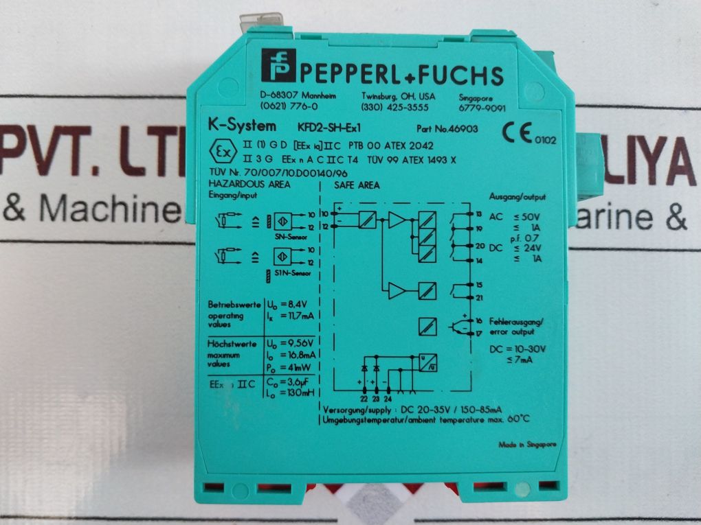 Pepperl+Fuchs Kfd2-sh-ex1 Isolation Switch Amplifier 46903