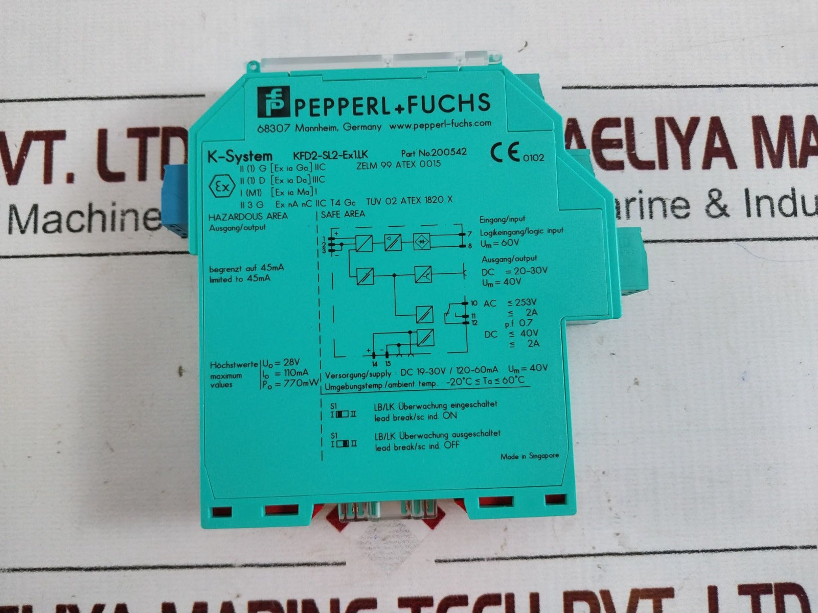 Pepperl+Fuchs Kfd2-sl2-ex1.Lk 1 Channel Isolated Barrier 200542