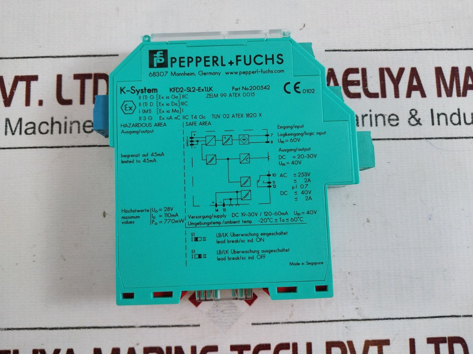 Pepperl+Fuchs Kfd2-sl2-ex1.Lk 1 Channel Isolated Barrier 200542
