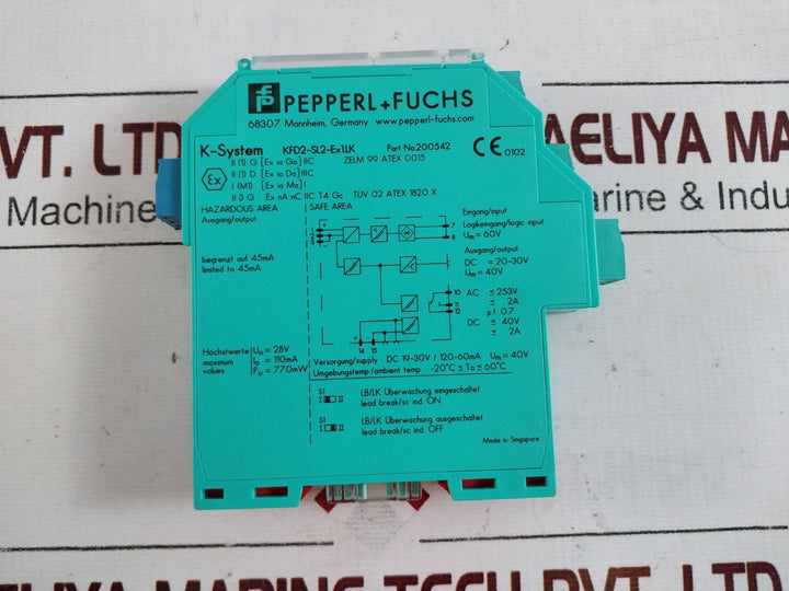 Pepperl+Fuchs Kfd2-sl2-ex1.Lk 1 Channel Isolated Barrier 200542