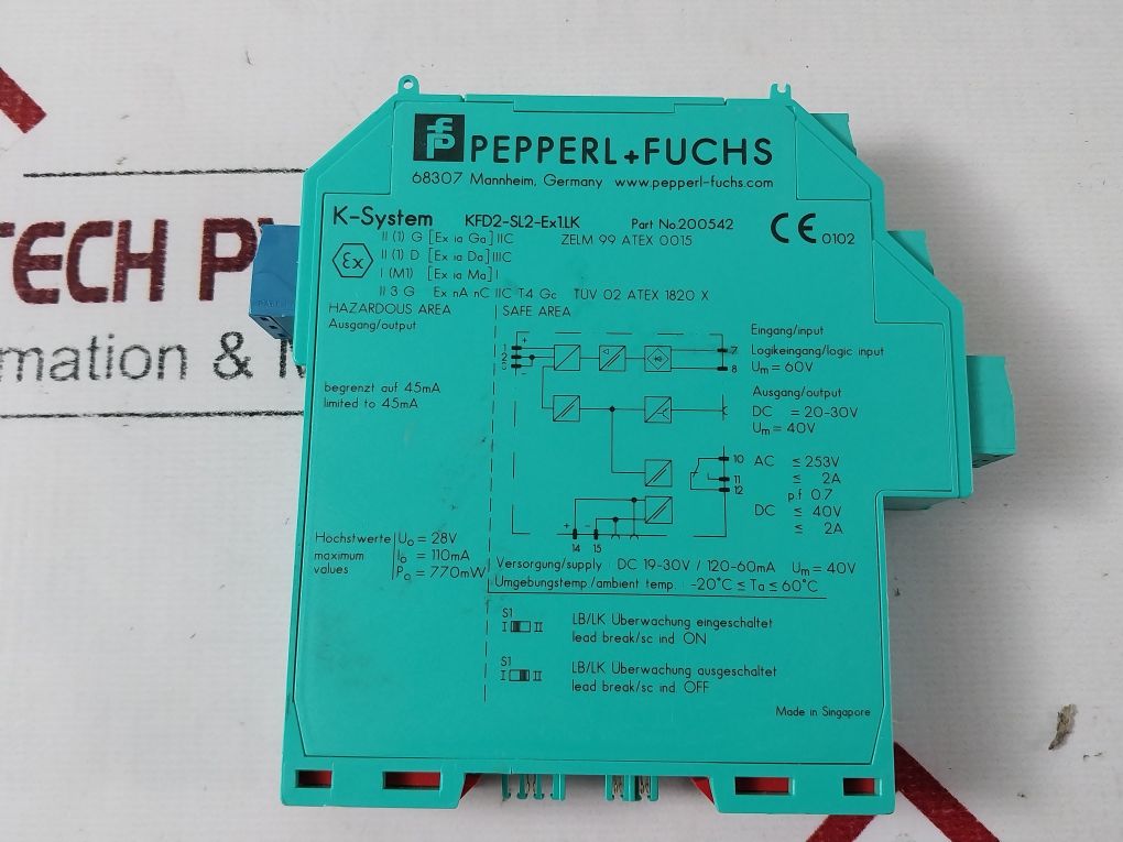 Pepperl+Fuchs Kfd2-sl2-ex1.Lk Isolated Barrier 200542 28V