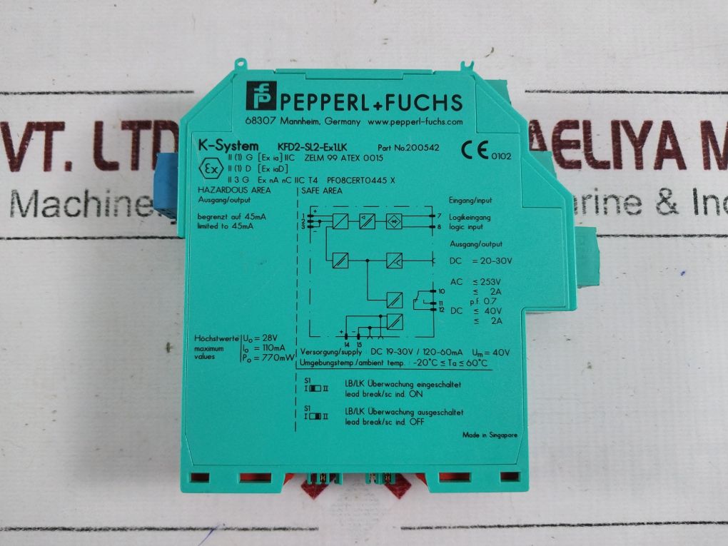 Pepperl+Fuchs Kfd2-sl2-ex1.Lk Solenoid Driver 1-channel Isolated Barrier 200542