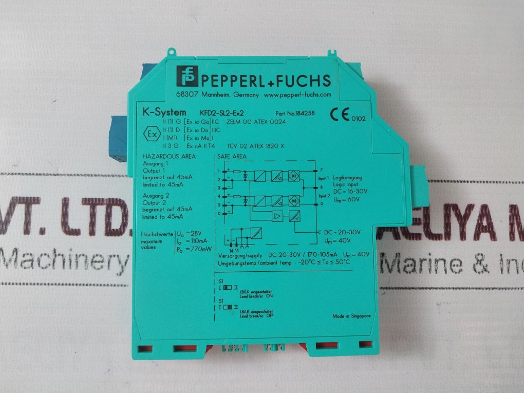 Pepperl+Fuchs Kfd2-sl2-ex2 Safety Barrier 184258