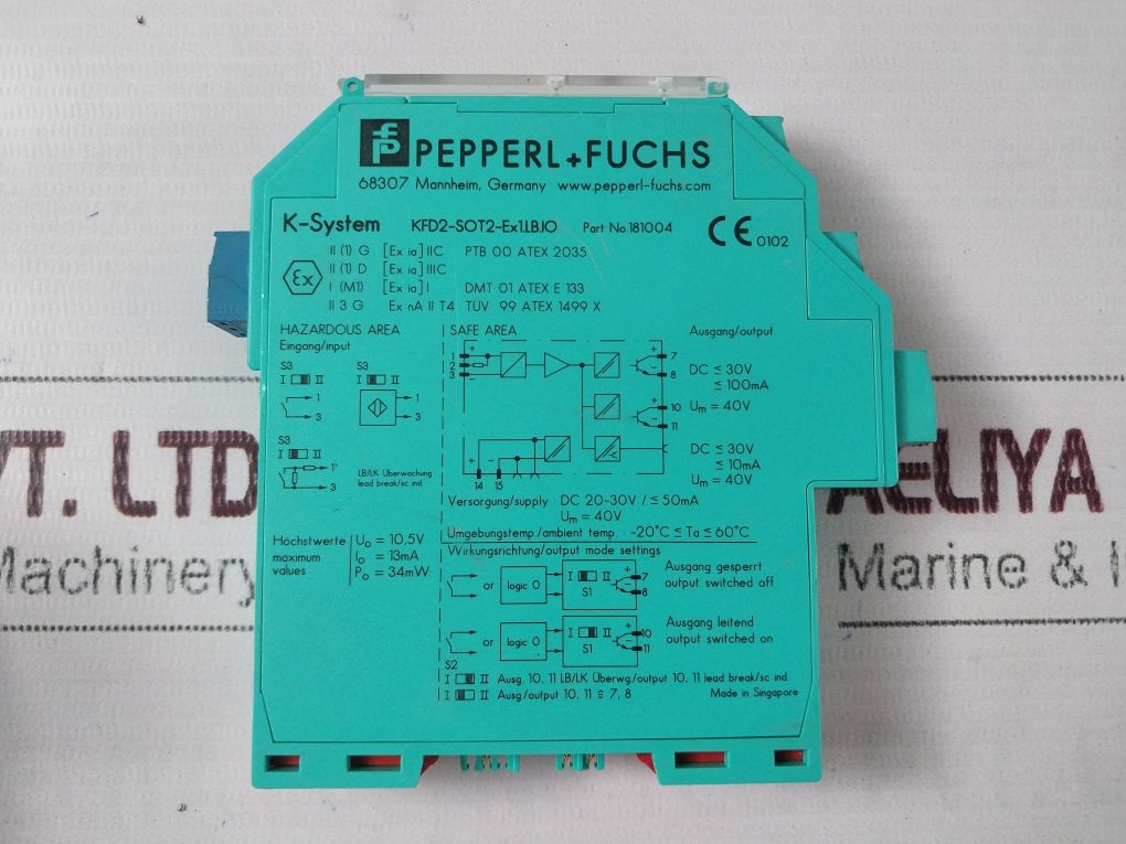 Pepperl+Fuchs Kd2-sot2-ex1.Lb.Io K-system Safety Barrier 181004