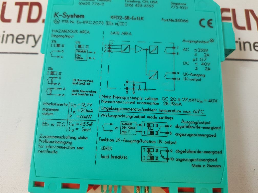 Pepperl+Fuchs Kfd2-sr-ex1.Lk Switch Amplifier 34066