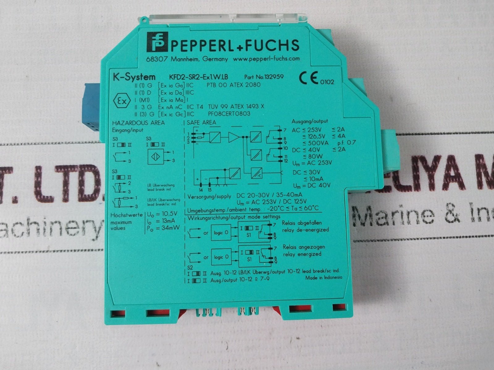Pepperl+Fuchs Kfd2-sr2-ex1.W.Lb K-system 132959 Security Gate