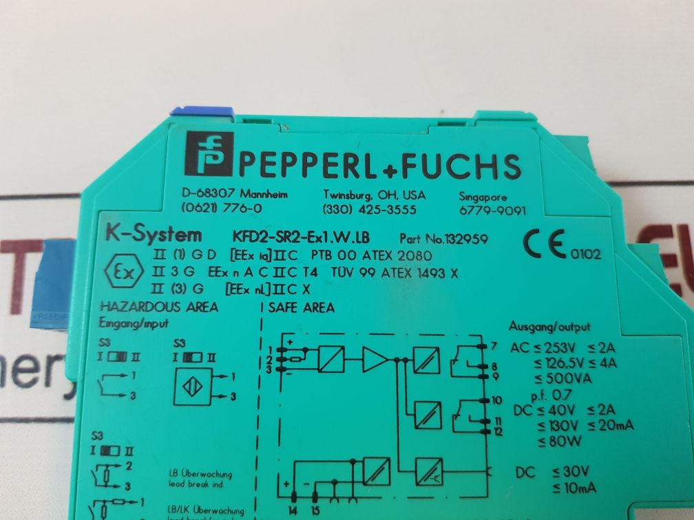 Pepperl+Fuchs Kfd2-sr2-ex1.W.Lb Switching Amplifier 132959