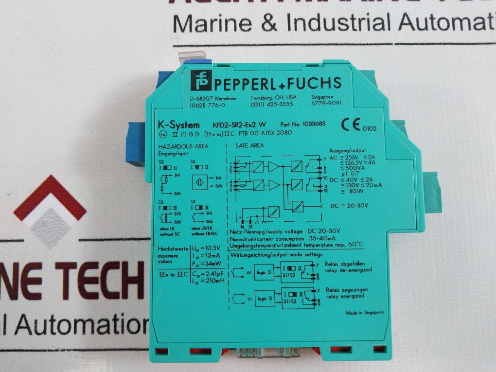 Pepperl+Fuchs Kfd2-sr2-ex2.W Switch Amplifier 103368S