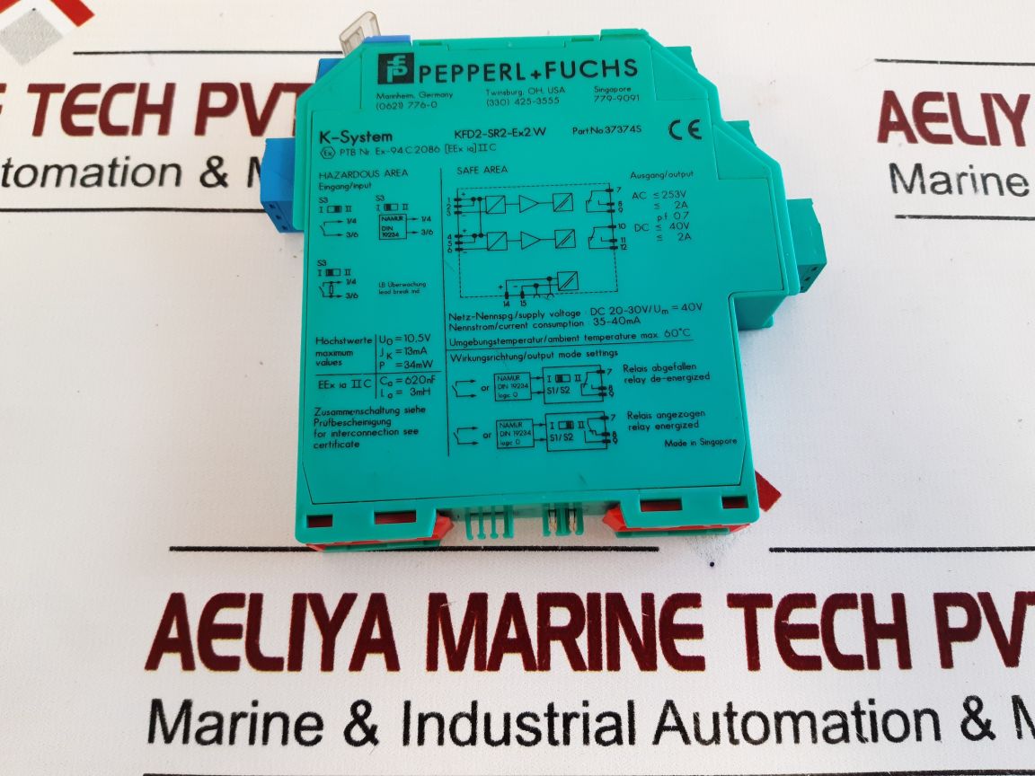 Pepperl+Fuchs Kfd2-sr2-ex2.W K-system Switch Amplifier 37374S
