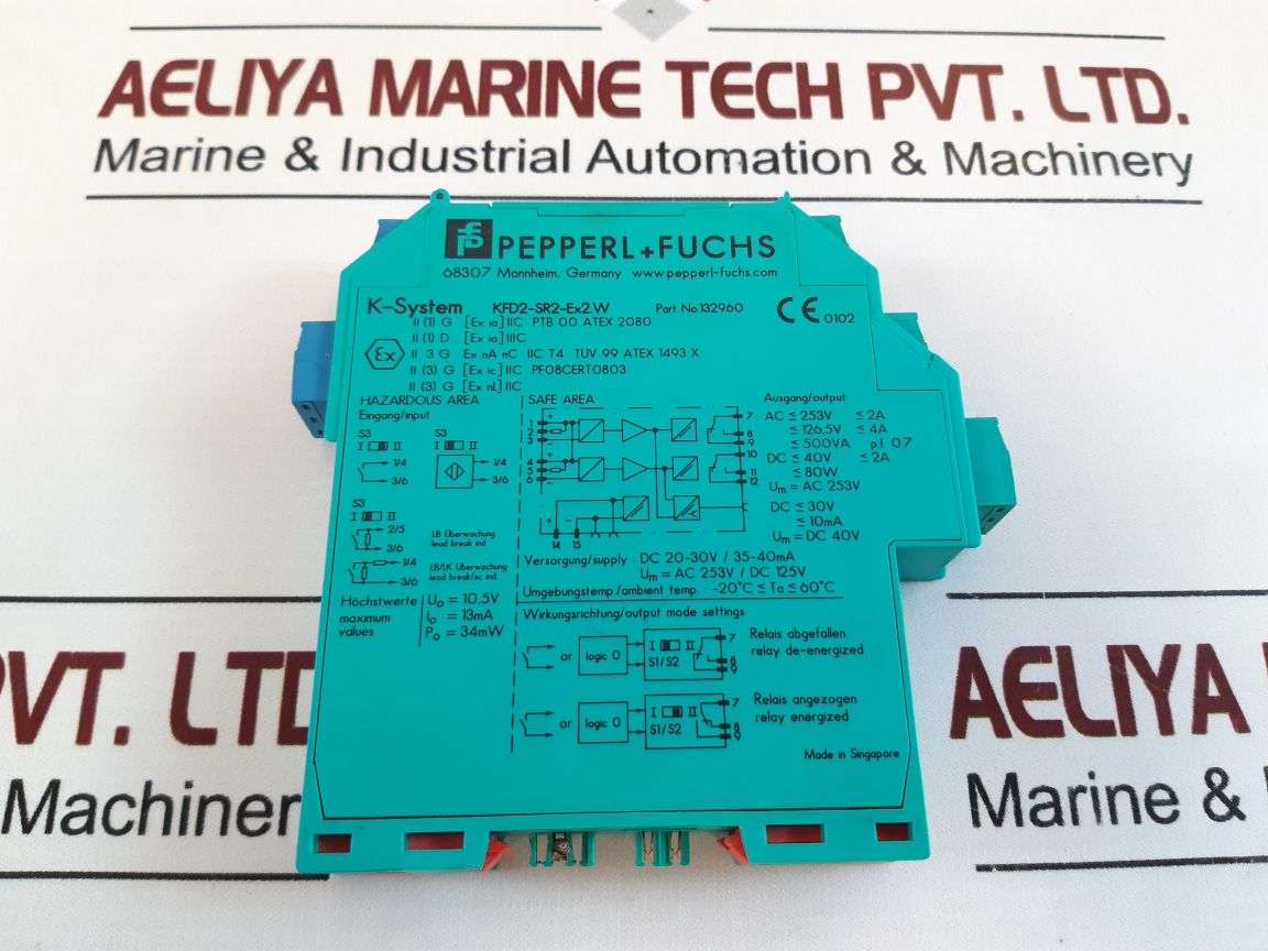 Pepperl+Fuchs Kfd2-sr2-ex2.W Switch Amplifier 132960