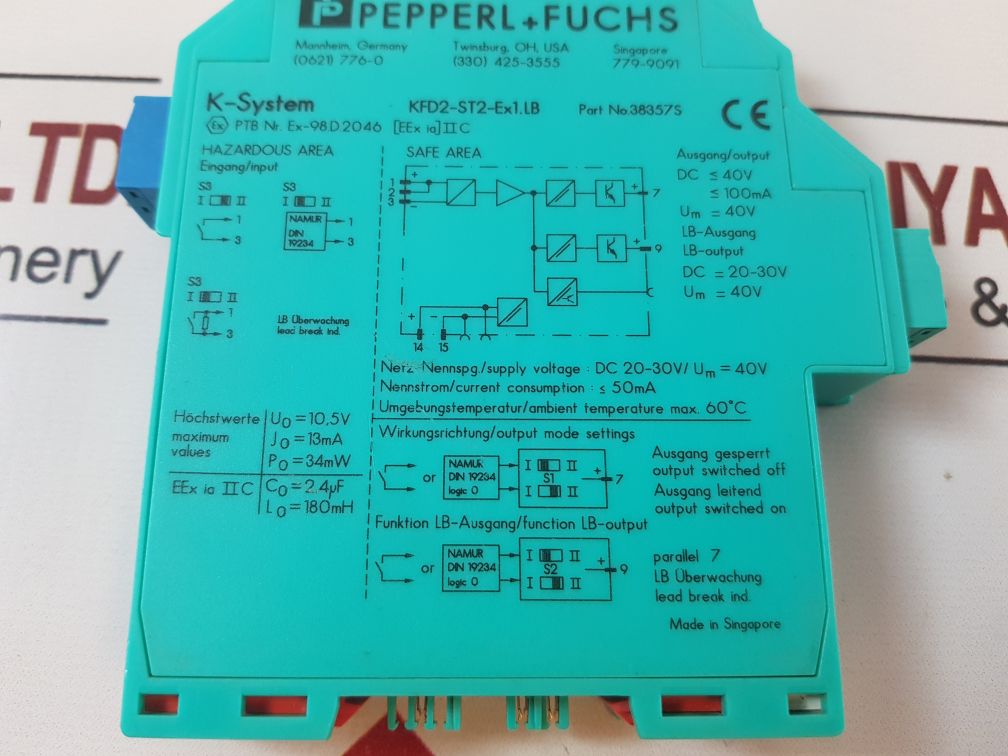 Pepperl+Fuchs Kfd2-st2-ex1.Lb Switching Amplifier 38357S