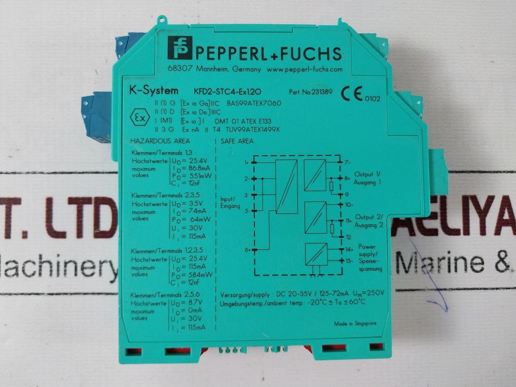 Pepperl+Fuchs Kfd2-stc4-ex1.2O/ Kfd2-stc4-ex1.20 Safety Barrier 231389
