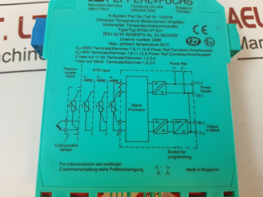 Pepperl+Fuchs Kfd2-ut-ex1 Universal Temperature Measurement Amplifier 104016