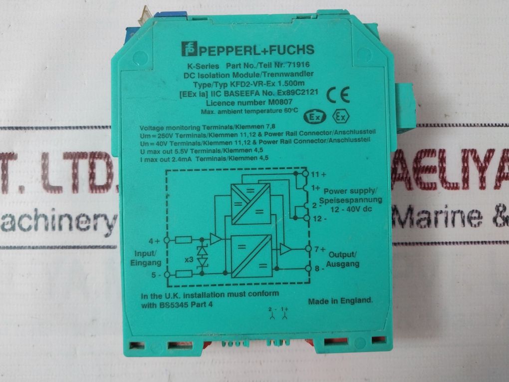 Pepperl+Fuchs Kfd2-vr-ex1.500M Dc Isolation Module 71916