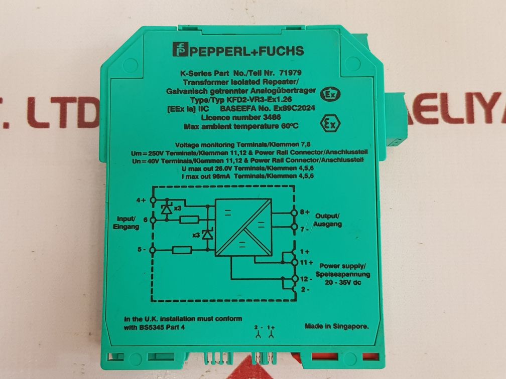 Pepperl+Fuchs K-series Kfd2-vr3-ex1.26 Transformer Isolated Repeater 71979 used