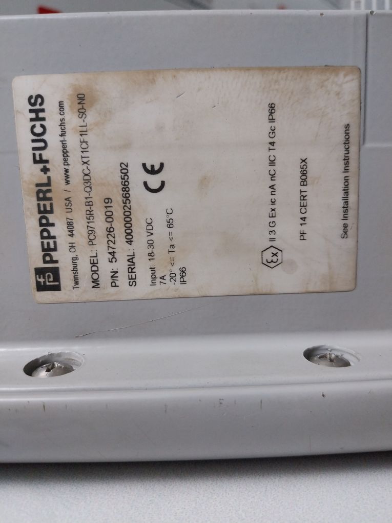 Pepperl+Fuchs Pc9715R-b1-q3Dc-xt1Cf1Ll-s0-n0 Hmi Touchscreen Display 547226-0019