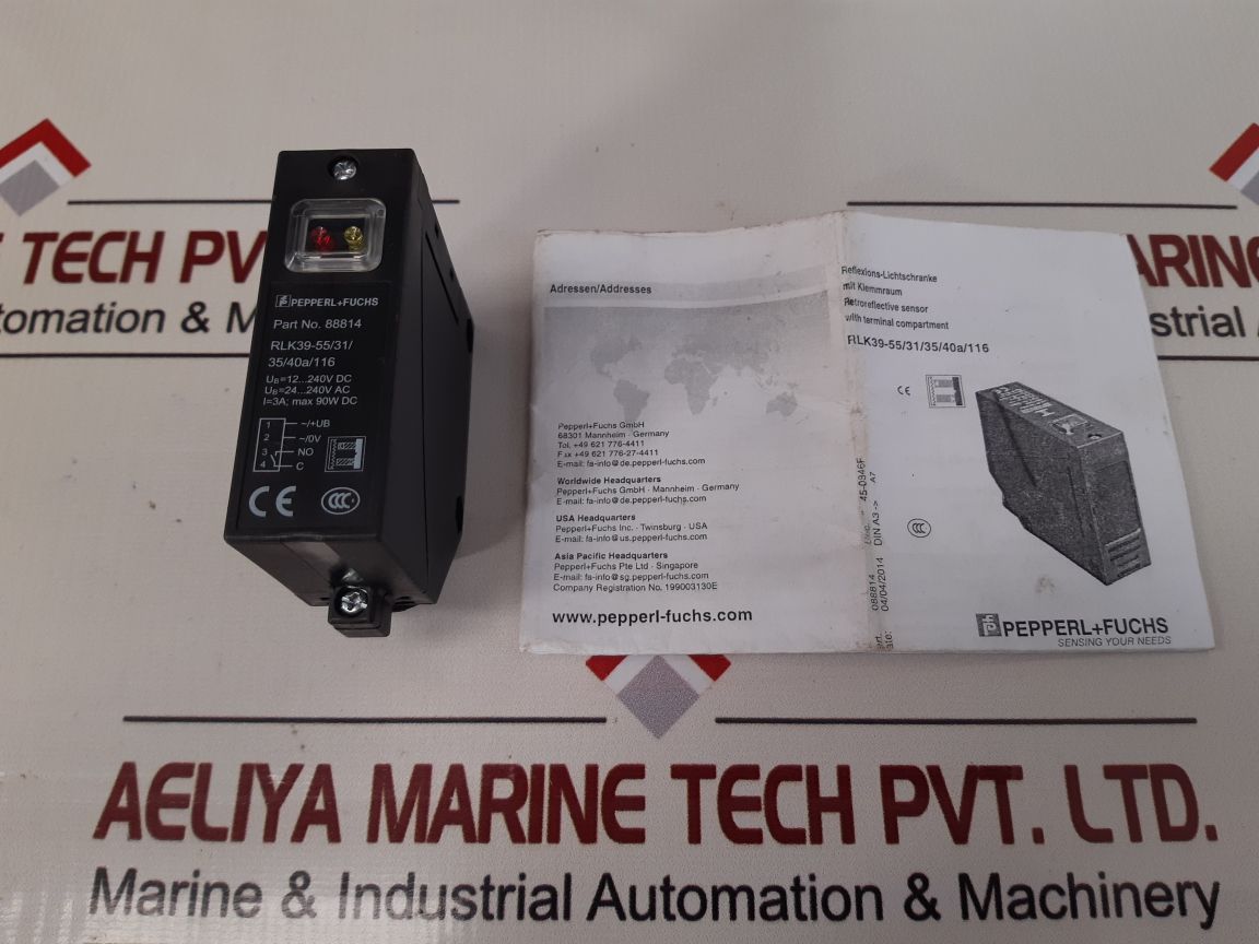 Pepperl + Fuchs Rlk39-55/31/35/40A/116 Retroreflective Sensor With Terminal 