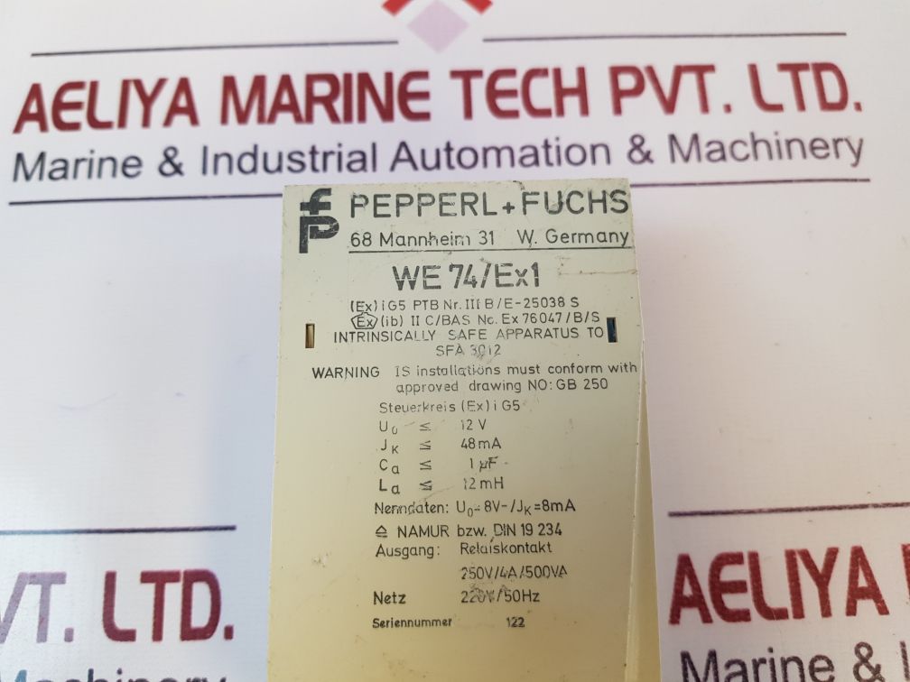 Pepperl+Fuchs We74Ex1 Safety Switch Amplifier