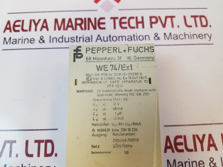 Pepperl+Fuchs We74Ex1 Safety Switch Amplifier