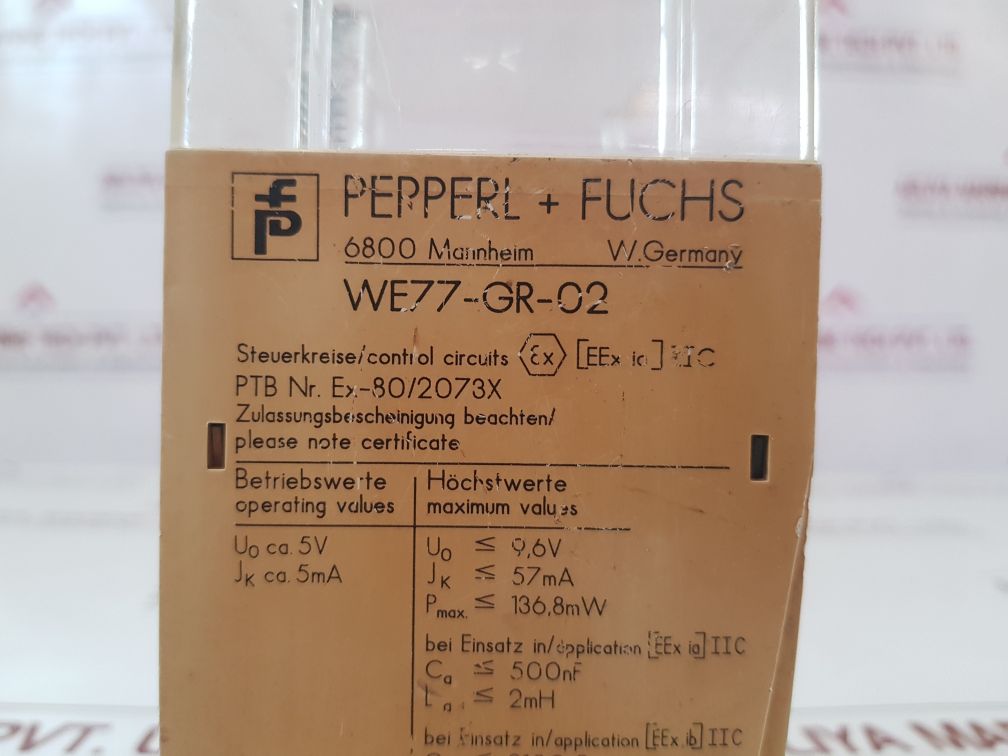 Pepperl+Fuchs We77-gr-02 Safety Relay 00363
