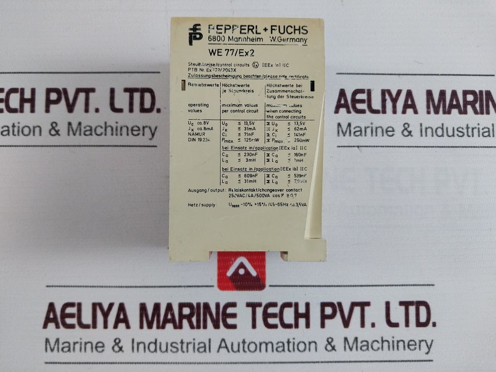 Pepperl + Fuchs We 77/Ex2 Switch Amplifier 01669 S 250 Vac